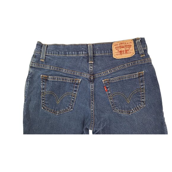 Levi's 550 Women Relaxed Boot Cut Jeans Size 8M Blue Denim Pants Dark Wash - Picture 4 of 6
